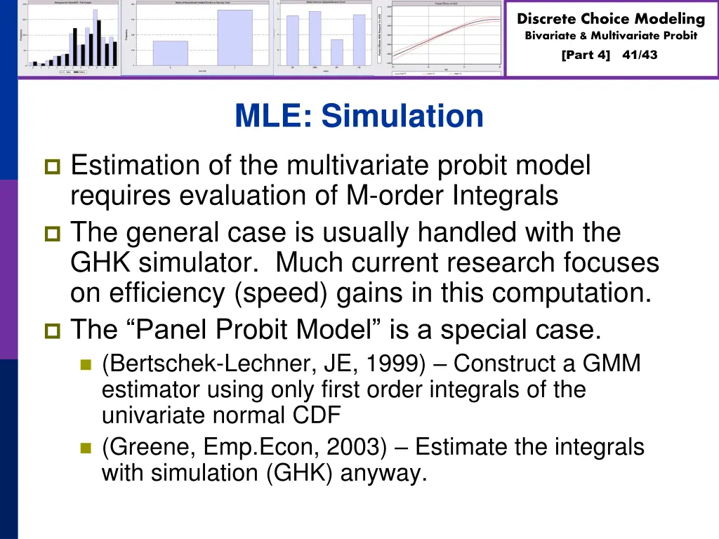 discrete choice modeling bivariate multivariate 40