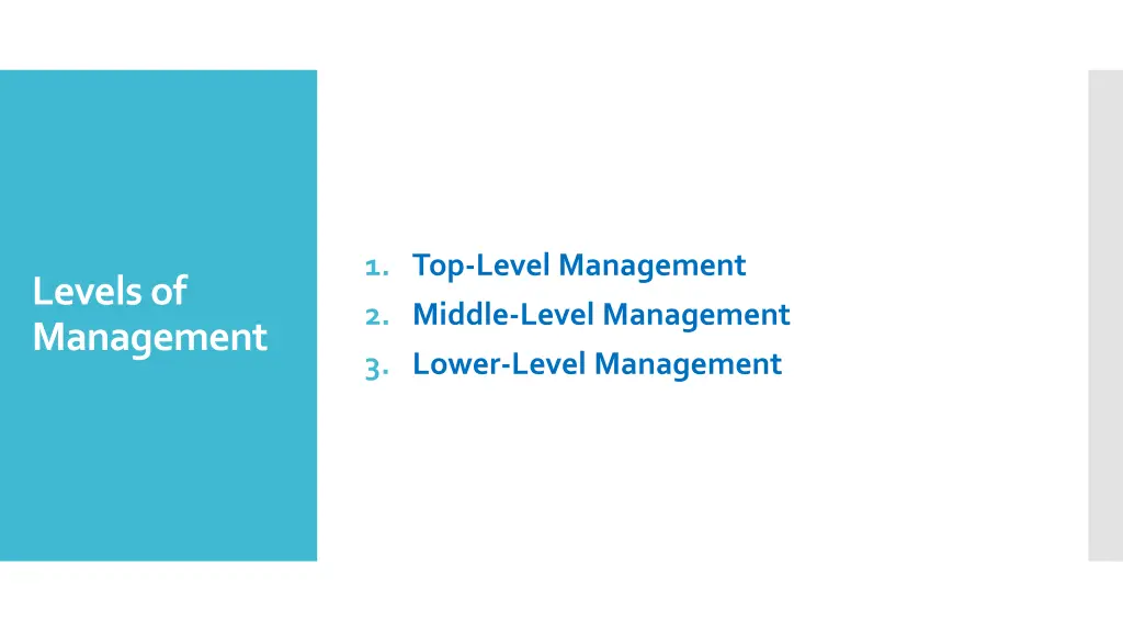 1 top level management
