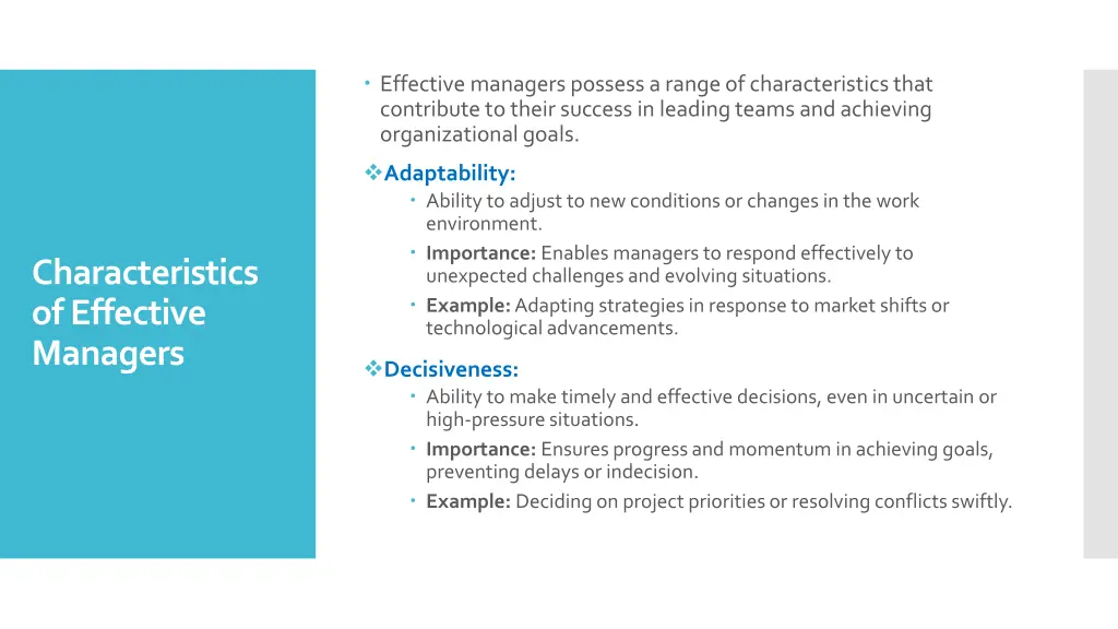 effective managers possess a range