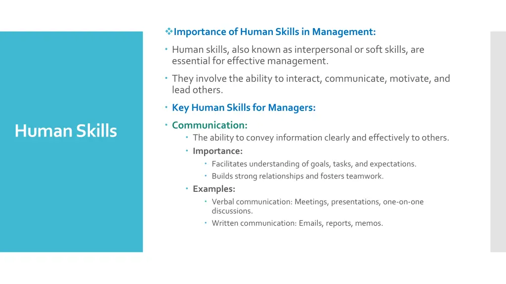 importance of human skills in management