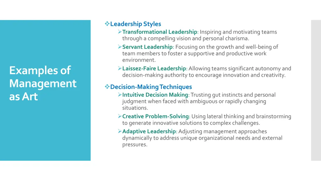 leadership styles transformational leadership