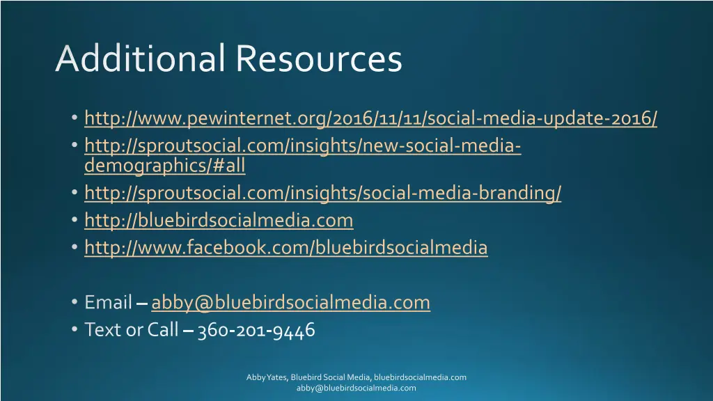 additional resources