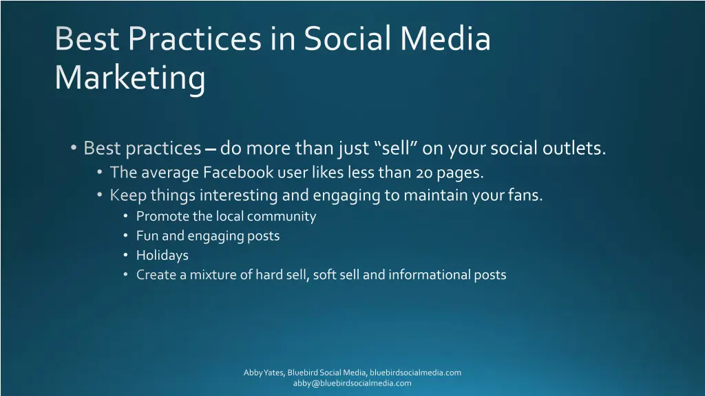 best practices in social media marketing