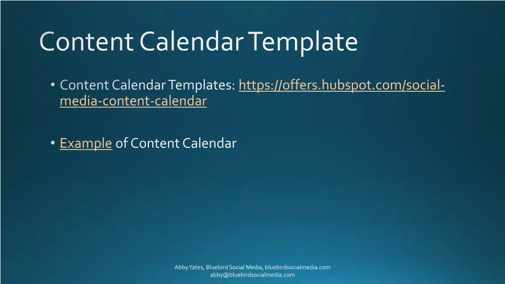content calendar template