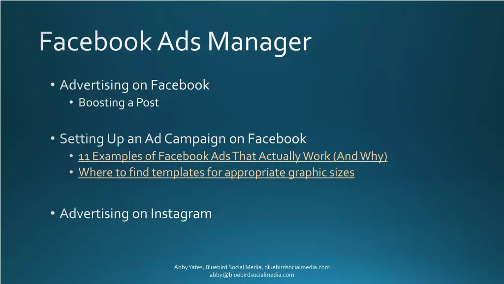 facebook ads manager