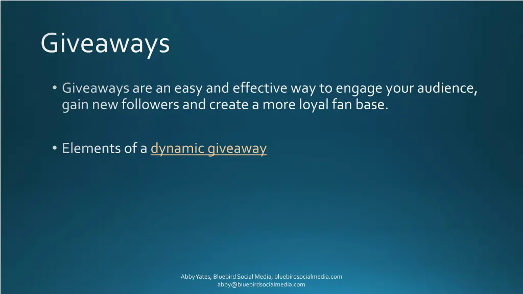 giveaways
