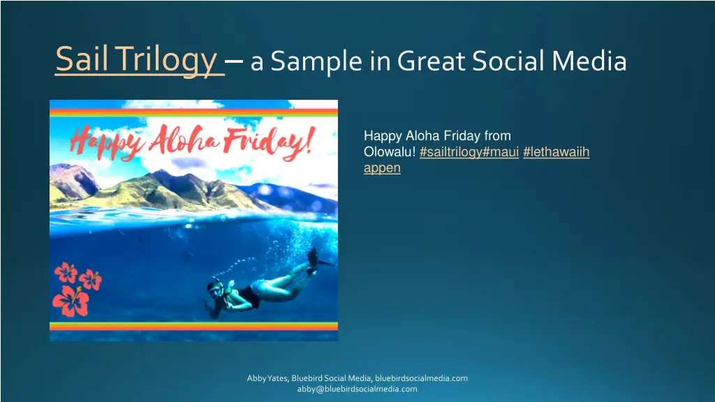sail trilogy a sample in great social media
