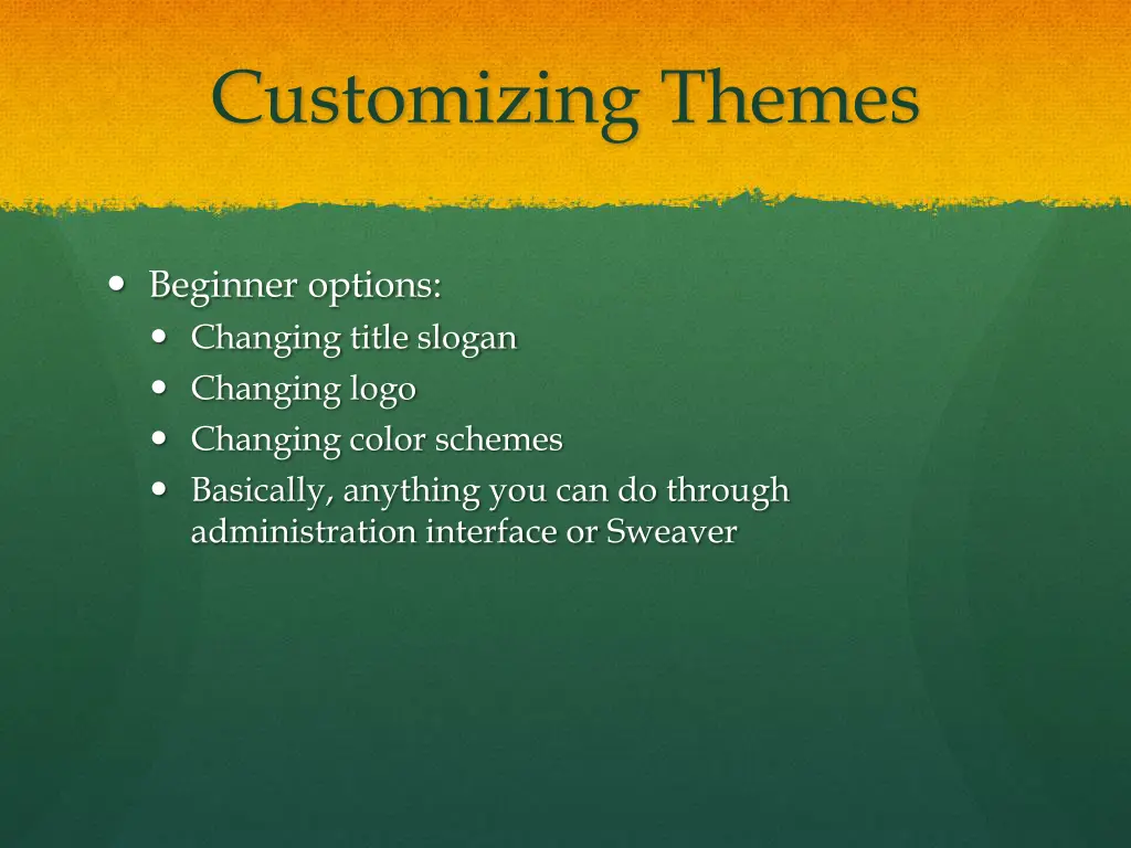 customizing themes