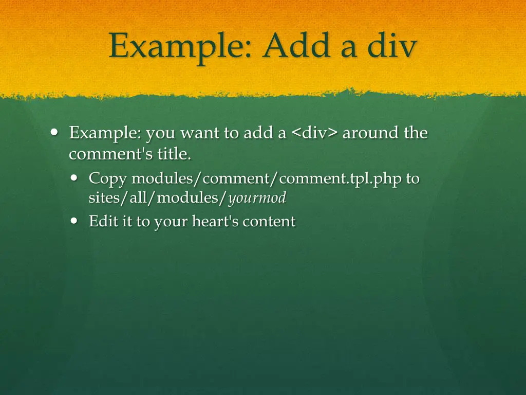 example add a div