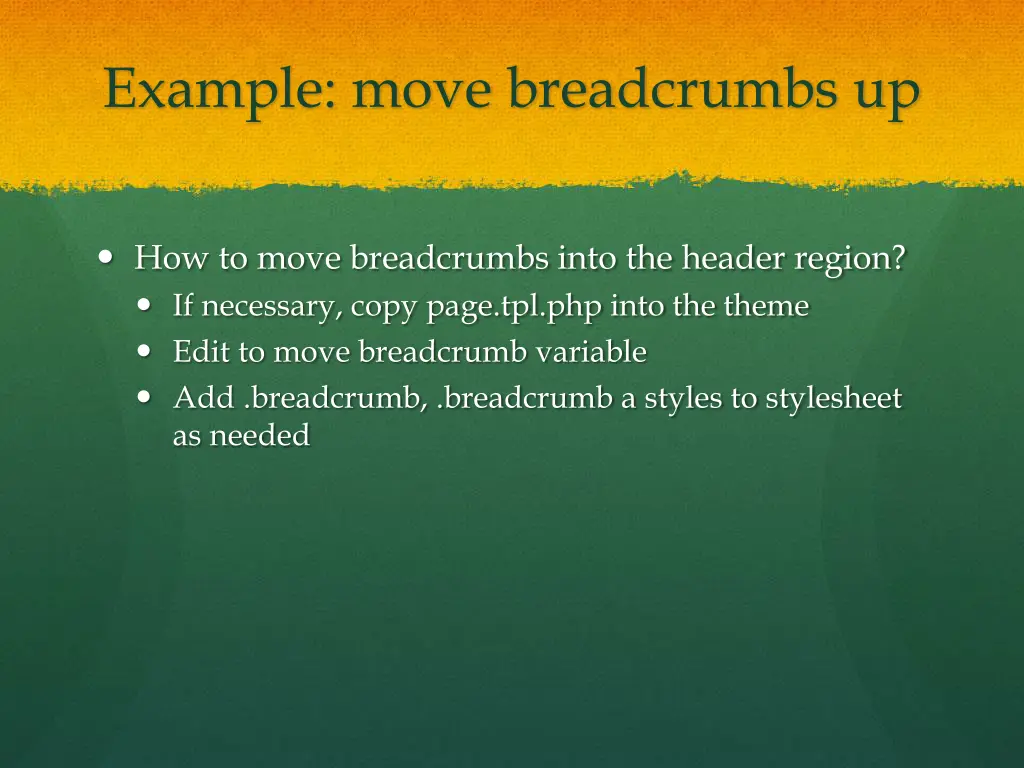 example move breadcrumbs up