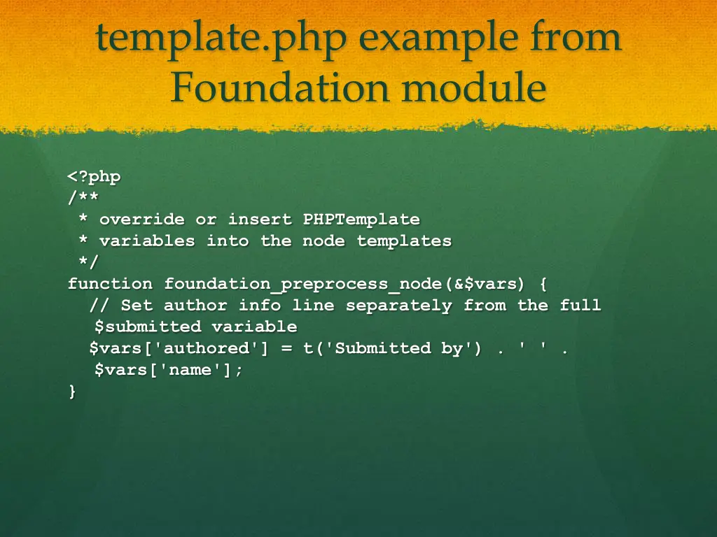 template php example from foundation module