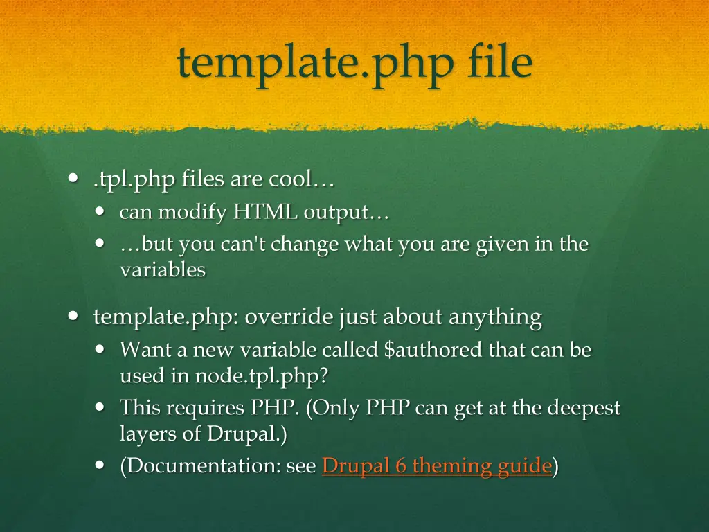template php file