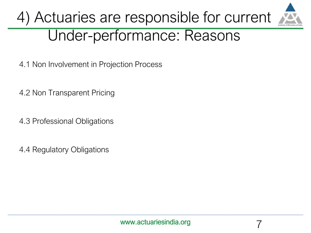 4 actuaries are responsible for current under