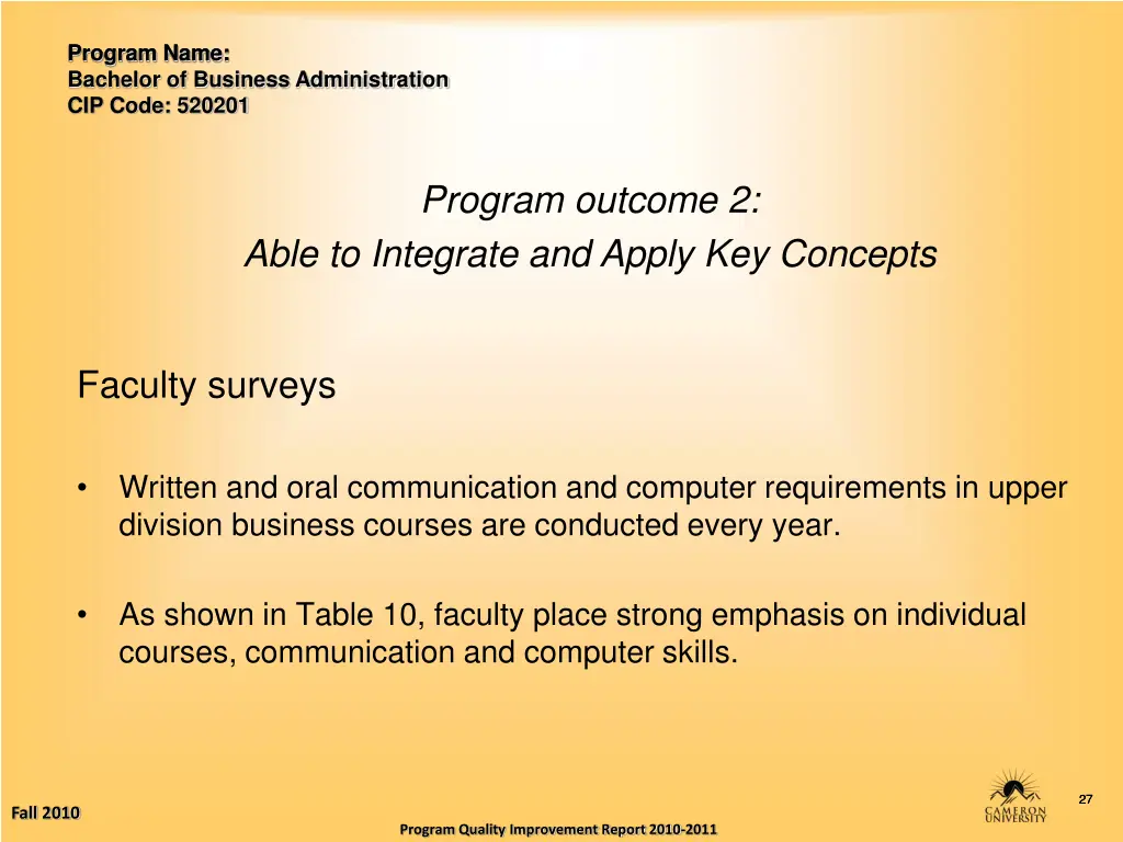 program name bachelor of business administration 26