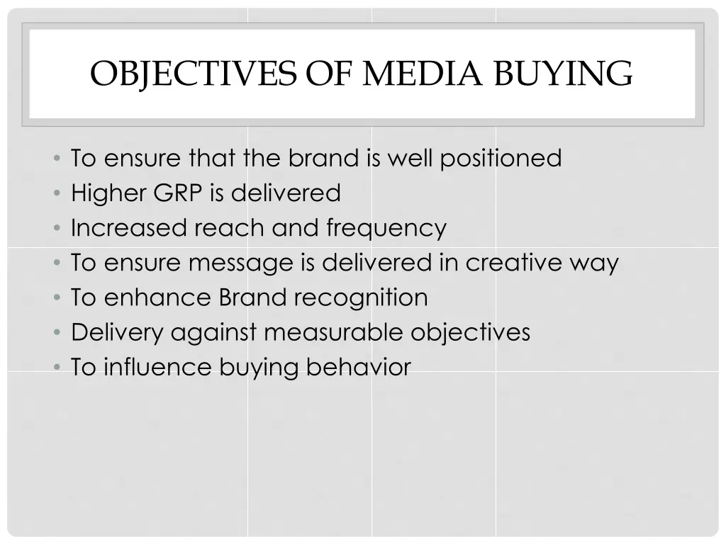 objectives of media buying