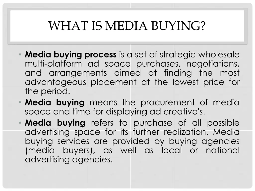 what is media buying