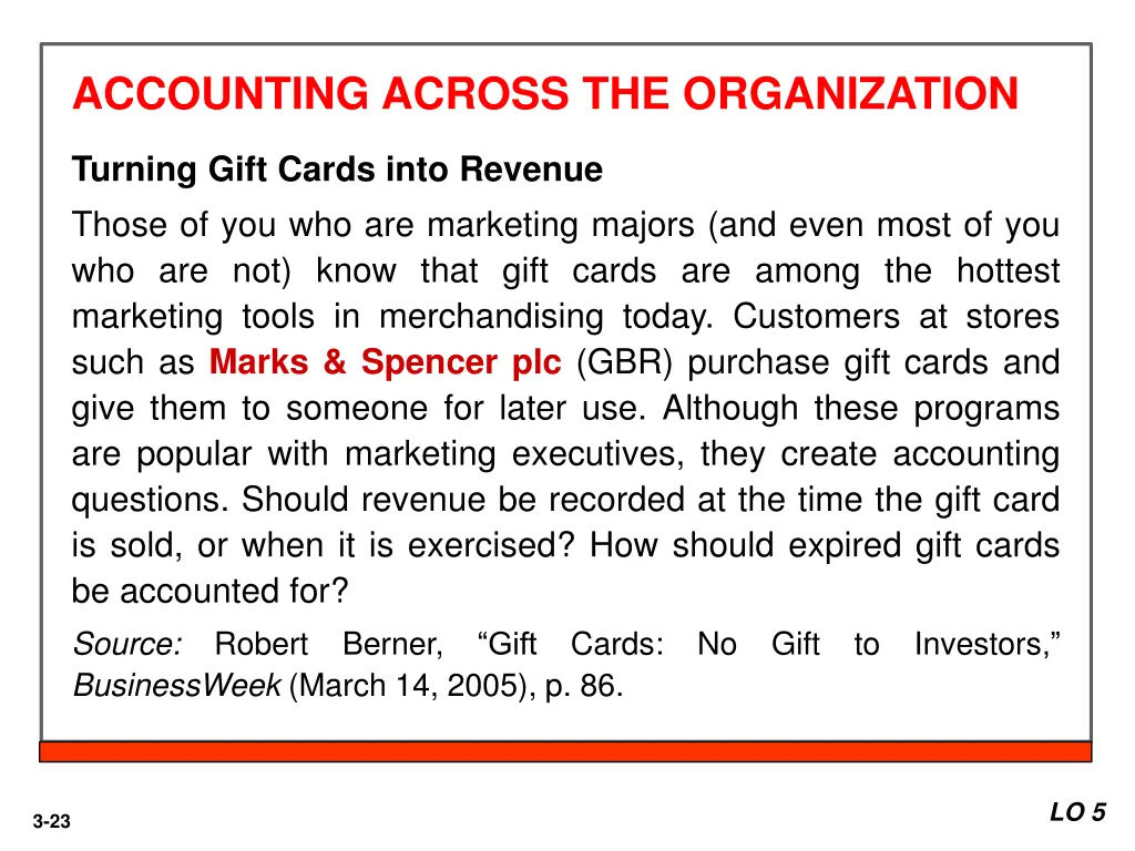 accounting across the organization