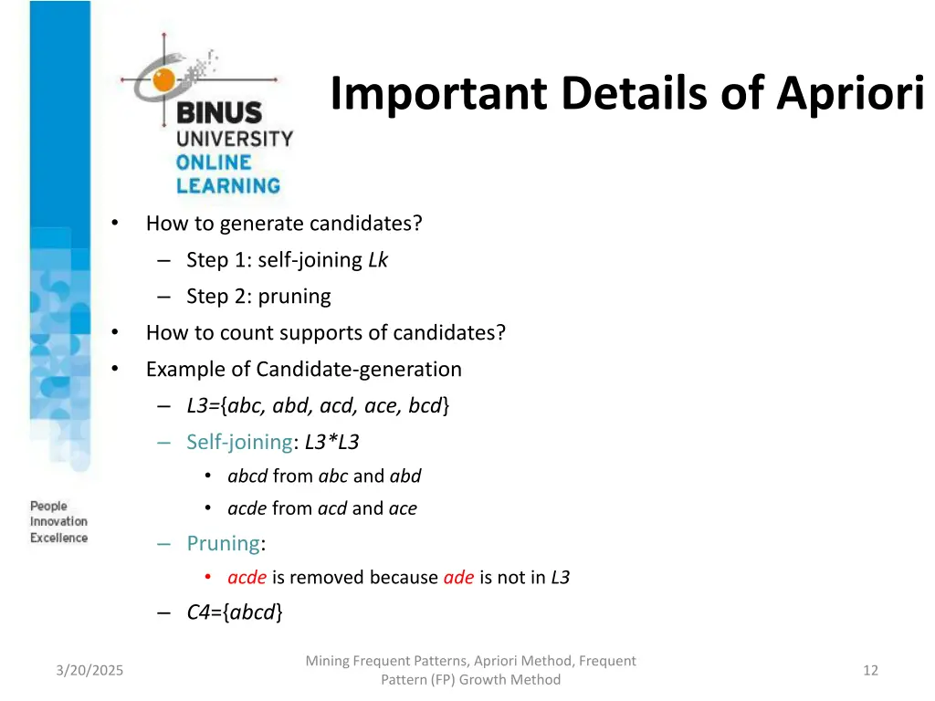 important details of apriori