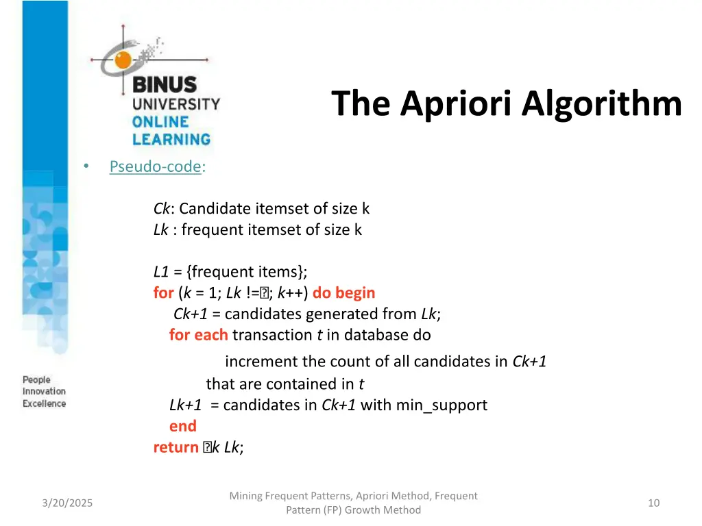 the apriori algorithm