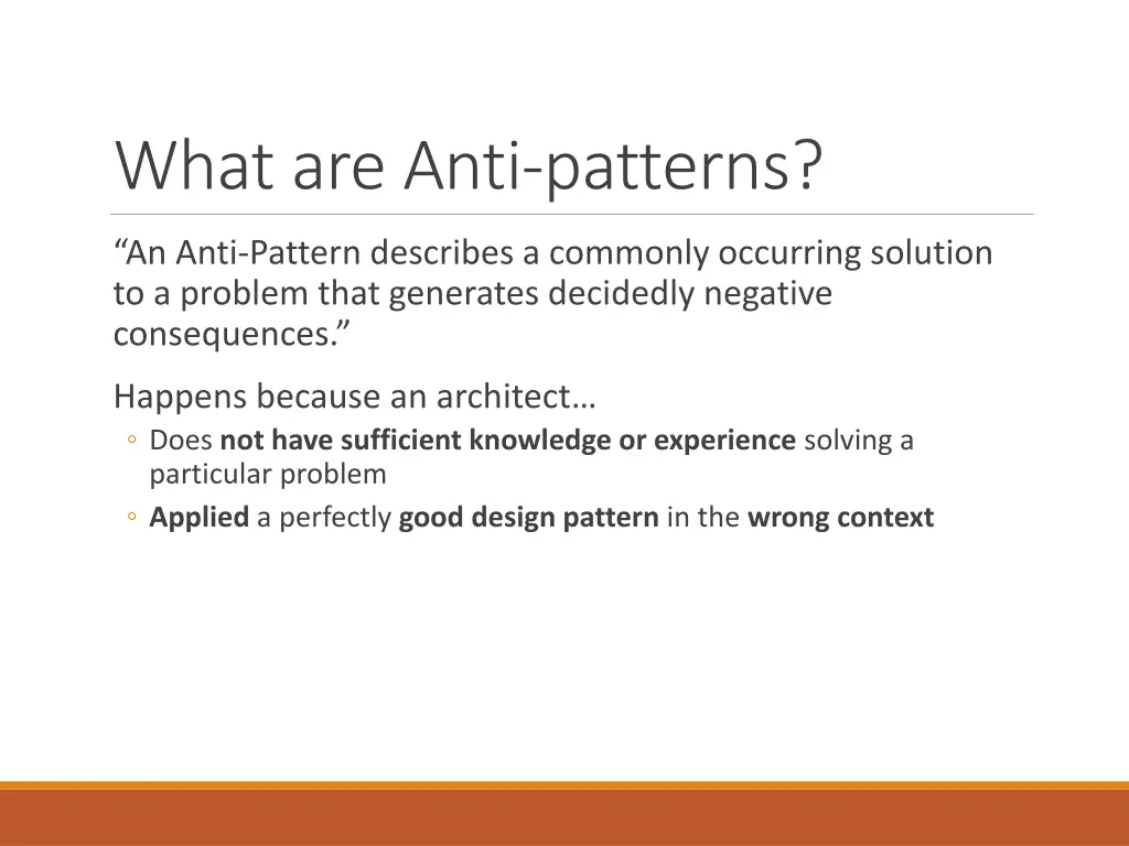 what are anti patterns