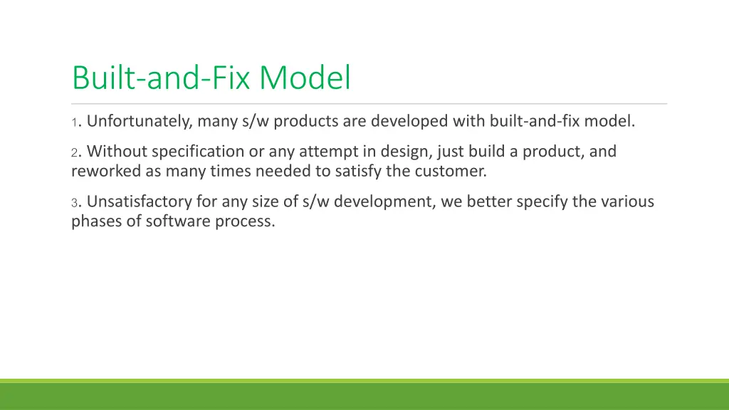built and fix model