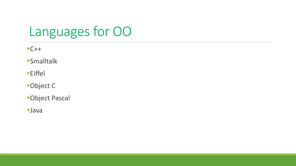 languages for oo