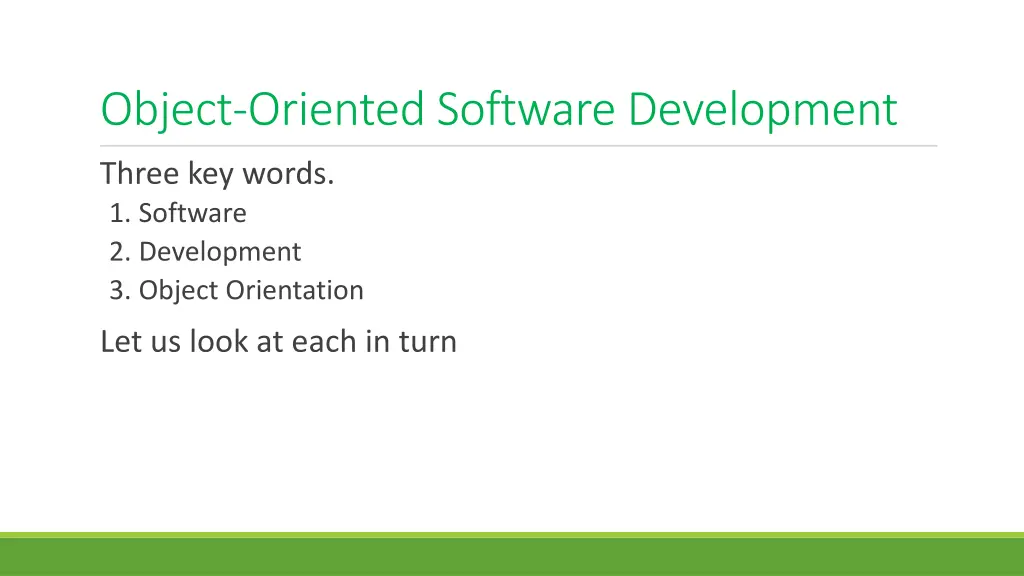 object oriented software development