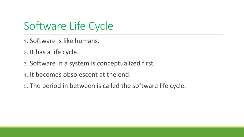 software life cycle