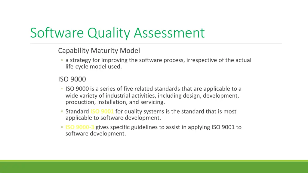 software quality assessment