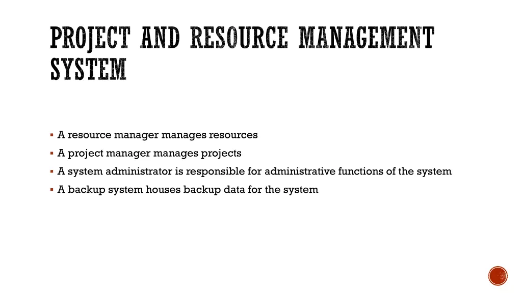 project and resource management system