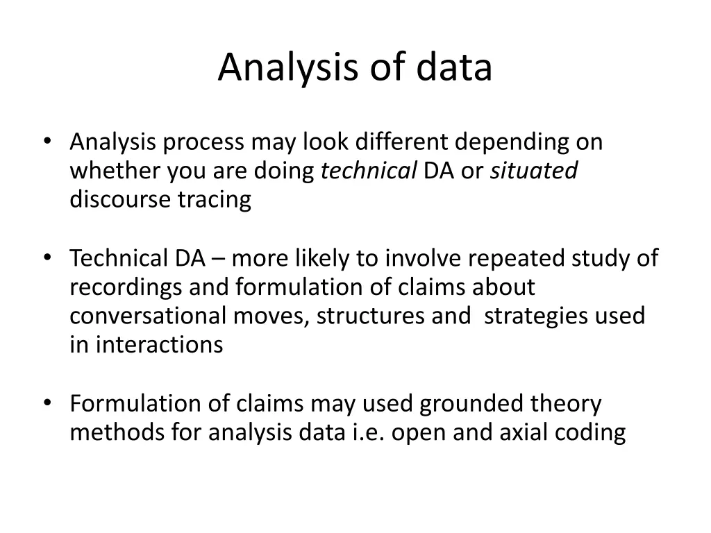 analysis of data