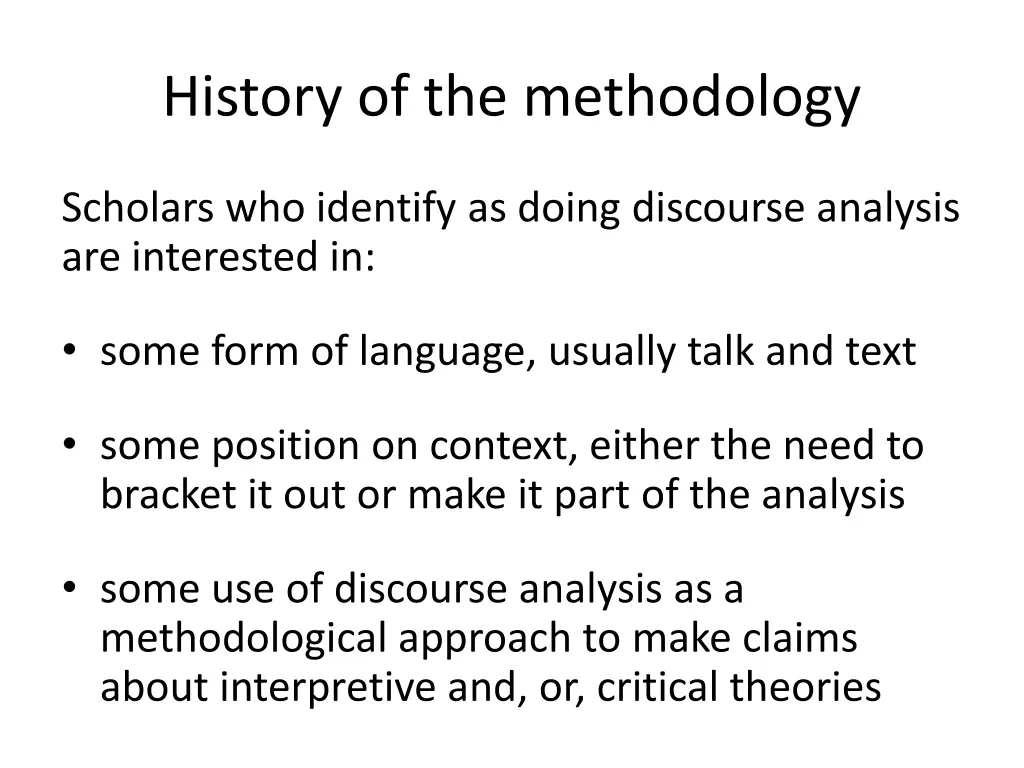 history of the methodology 2
