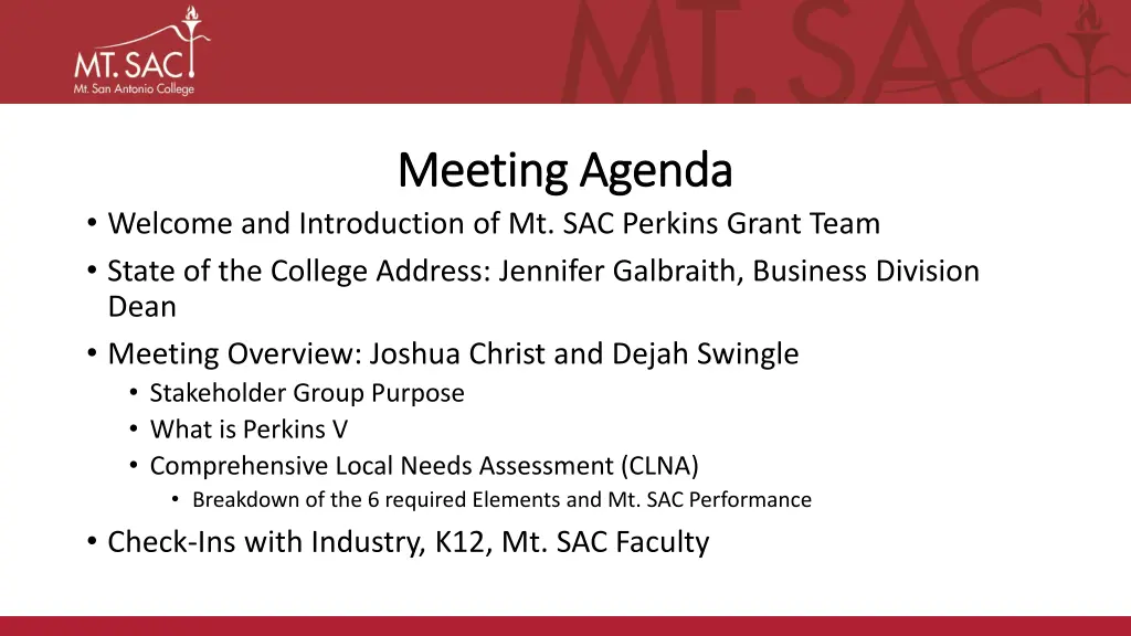 meeting agenda meeting agenda