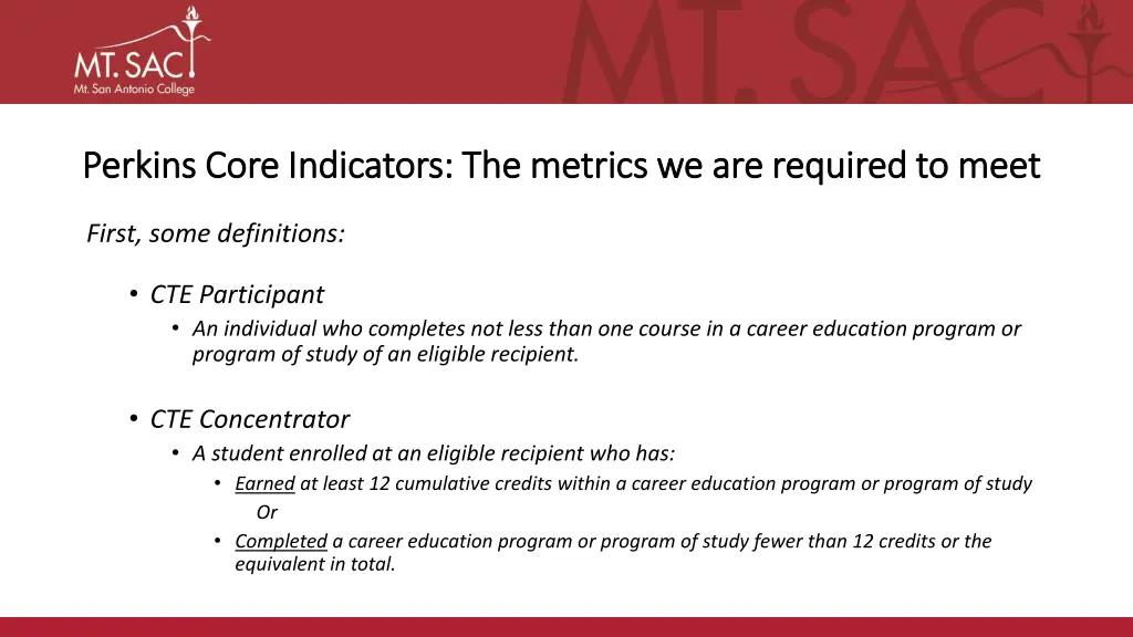 perkins core indicators the metrics