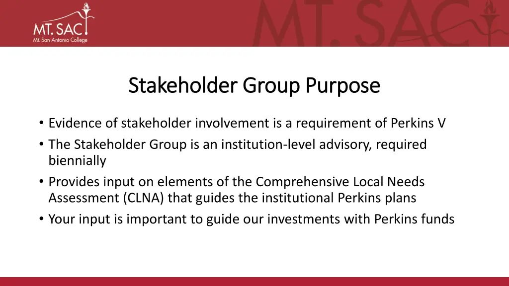 stakeholder group purpose stakeholder group