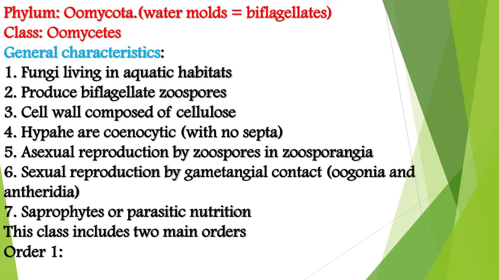 phylum phylum oomycota oomycota water class class