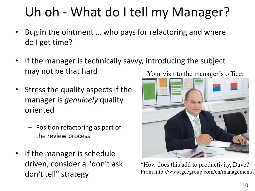 uh oh what do i tell my manager