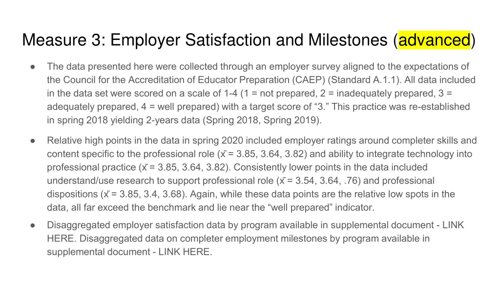 measure 3 employer satisfaction and milestones 2
