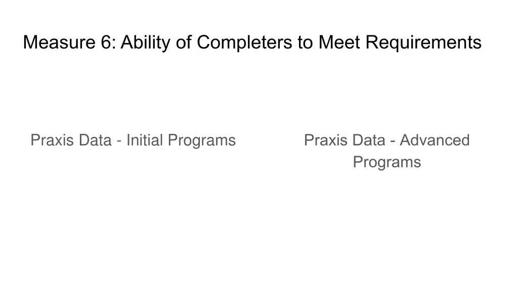 measure 6 ability of completers to meet
