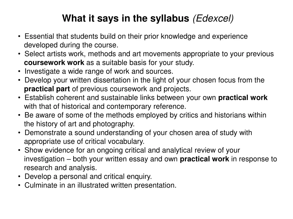 what it says in the syllabus edexcel