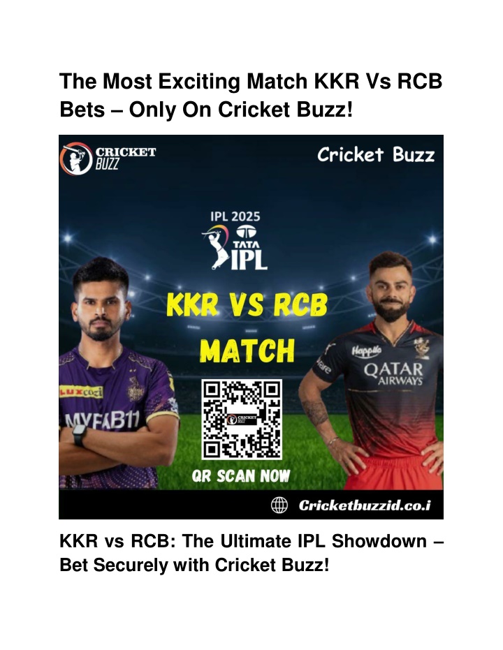the most exciting match kkr vs rcb bets only