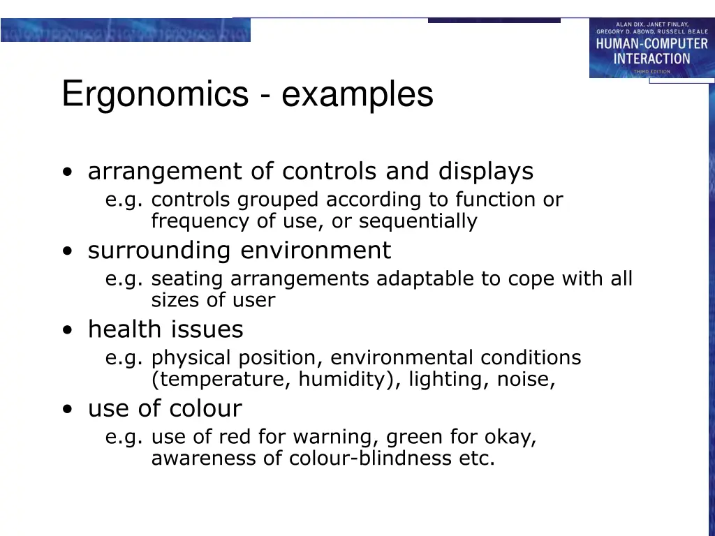 ergonomics examples