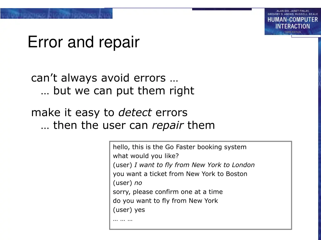 error and repair