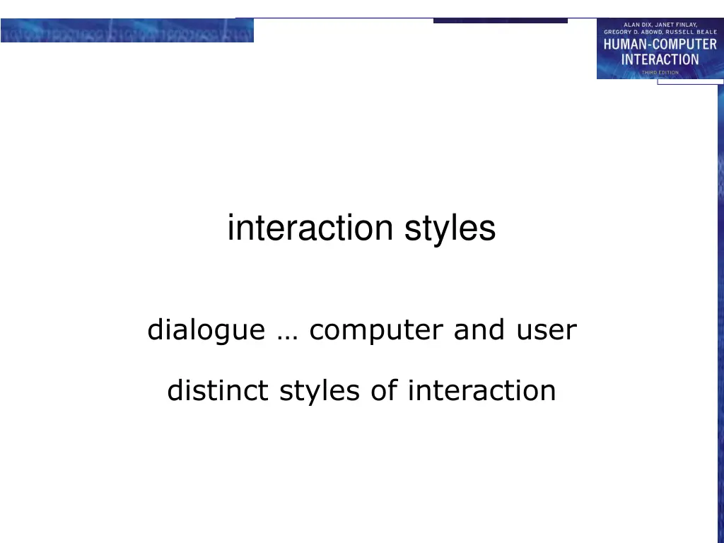 interaction styles