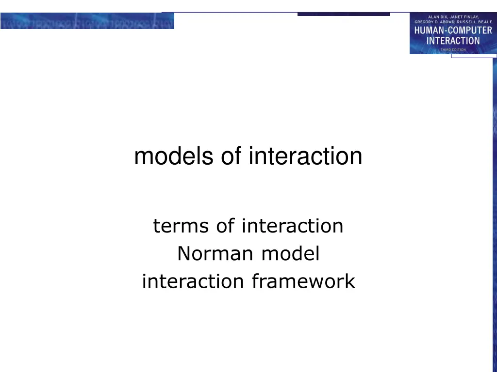 models of interaction
