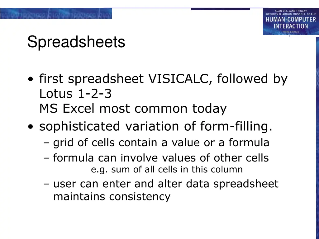 spreadsheets