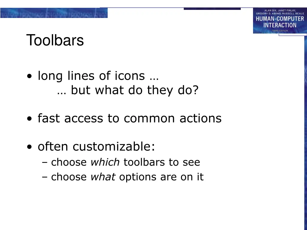 toolbars