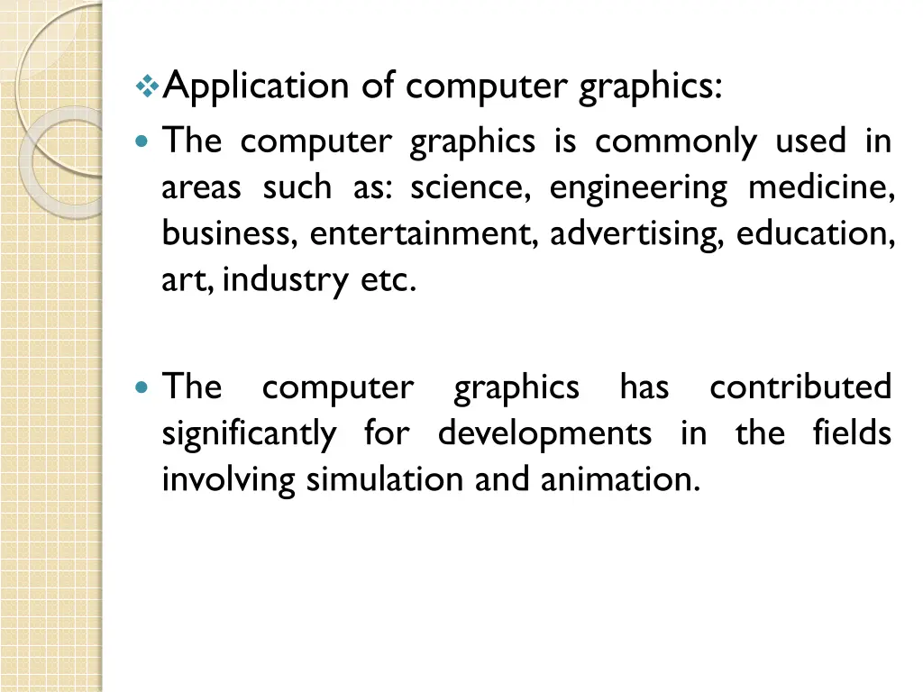 application of computer graphics the computer