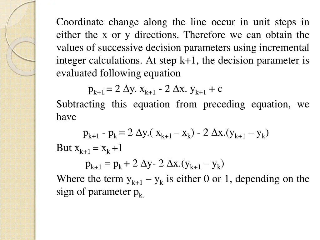 coordinate change along the line occur in unit