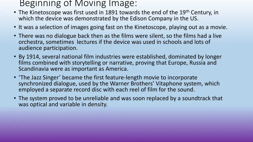 beginning of moving image the kinetoscope